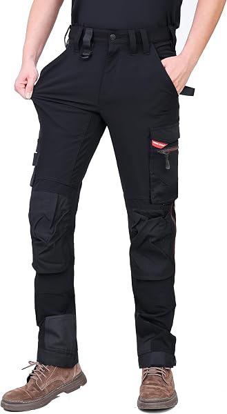 WORK IDEA Herren Slim-Fit Stretch Arbeitshose: Kritische Stoffbereiche aus Cordura – strapazierfähige Eleganz für vielfältige Arbeitsanforderungen. - 1