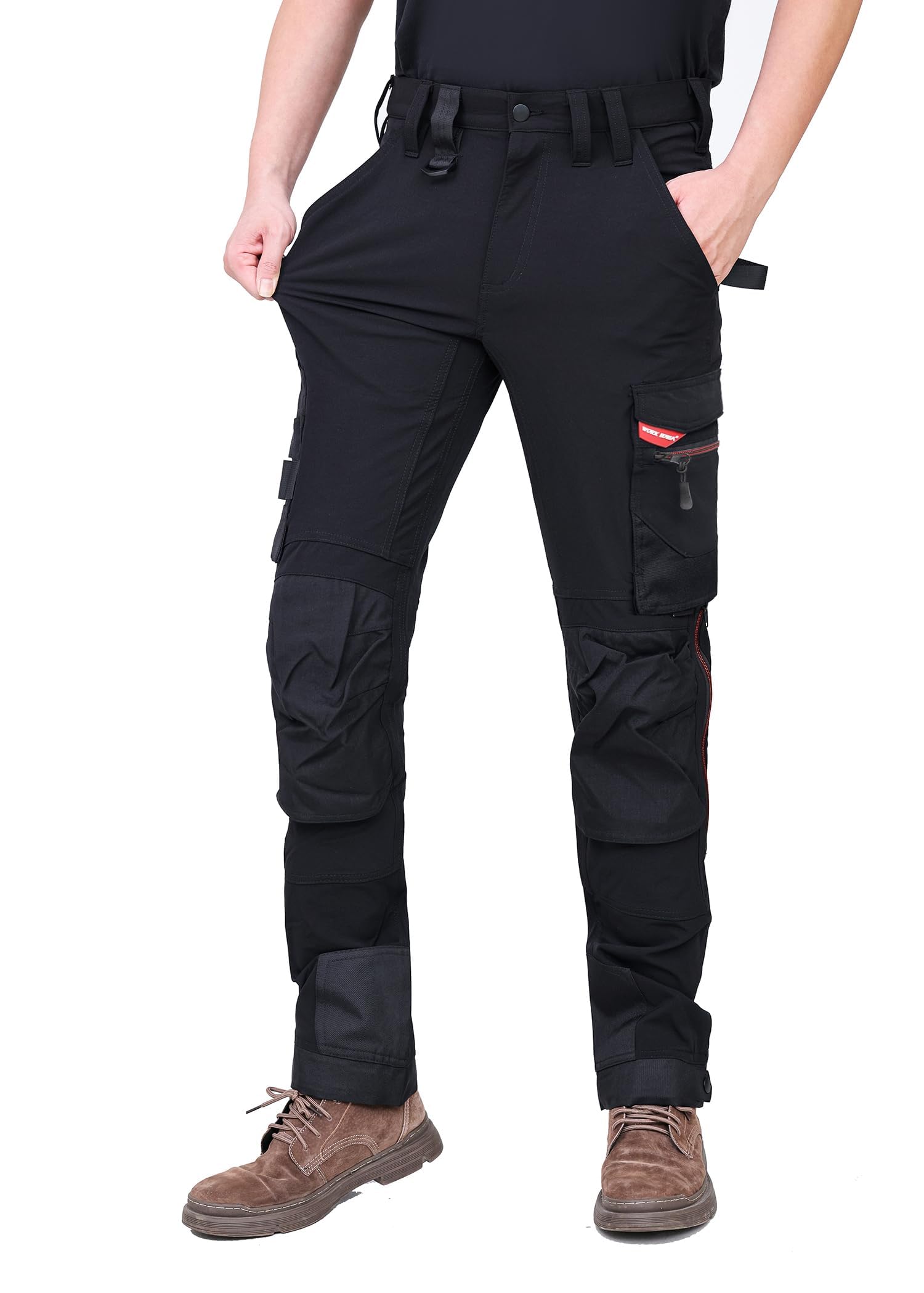 WORK IDEA Herren Slim-Fit Stretch Arbeitshose: Kritische Stoffbereiche aus Cordura – strapazierfähige Eleganz für vielfältige Arbeitsanforderungen.