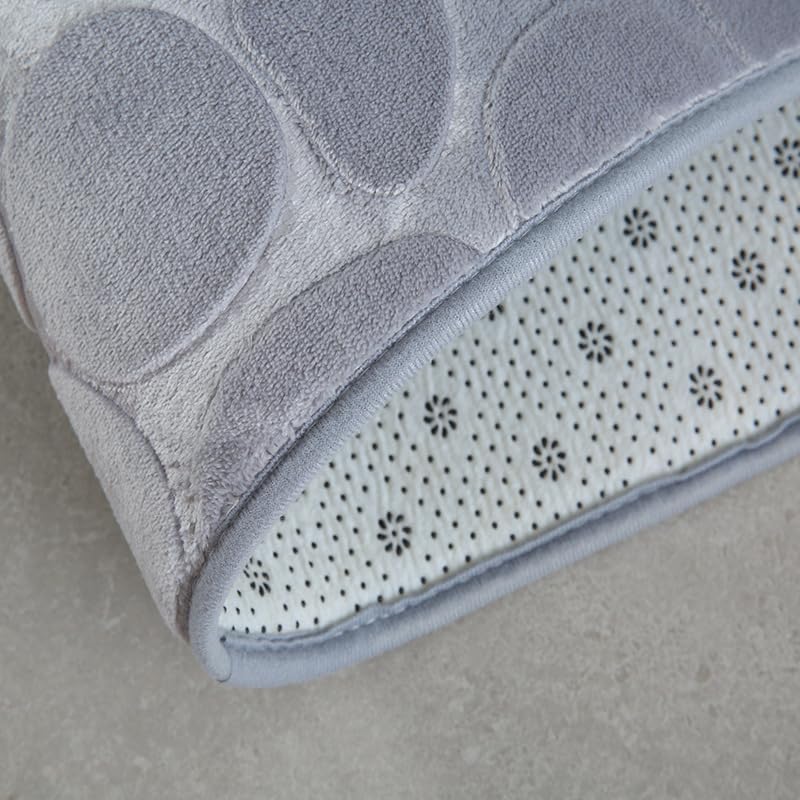 Nvzi 3-teiliges Toiletten-Set aus Flanell, mit Gänsestein, 3-teilig, weiche und bequeme Badematte mit WC-Deckelbezug, rutschfest, saugfähig, Karamellfarben, 2 Sets – Bild 4