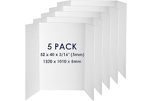 Trifold Poster Board Large: 52 x 40 x 3/16" Foam Core Poster Boards (5 Pack)
