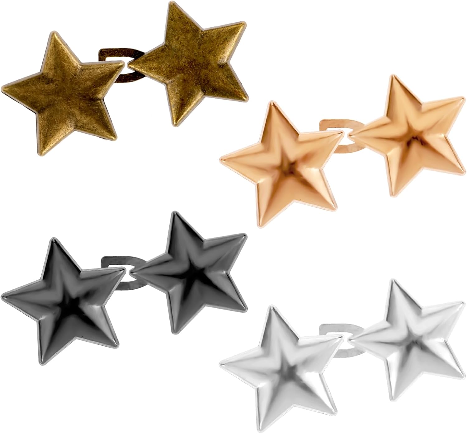 4 Sets Jean Buttons for Loose Jeans,Pants Button Tightener,Star...