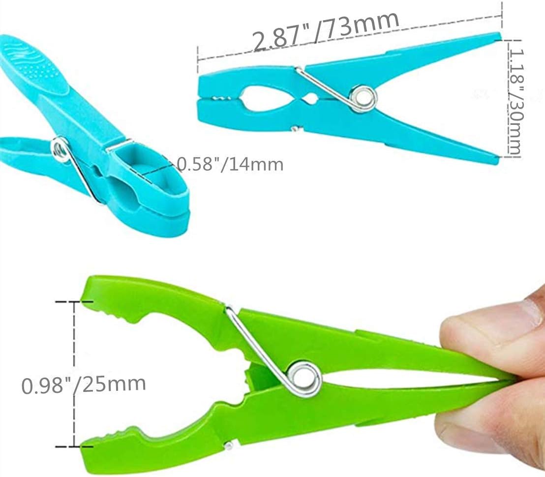 Household Air Drying Clothing Pin Set Colored Spring Clothespins for Laundry Strong Plastic Hanger Clips Pegs 24 Pack
