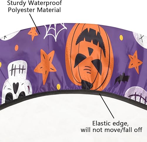 Vista 250 de Pardick Mantel redondo ajustable con diseño de flores de arte en acuarela con mantel elástico, mantel elástico redondo, impermeable, lavable, se