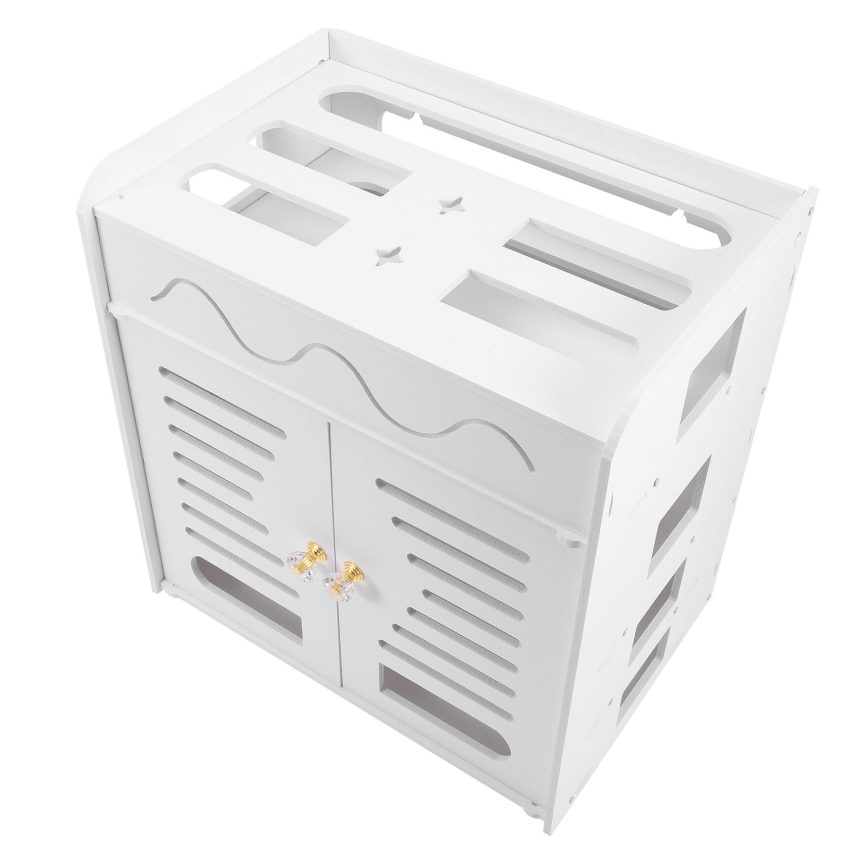 Holibanna scatola di immagazzinaggio del router Forniture per la casa scatole di immagazzinaggio con coperchi deposito cavi Organizzatore del cavo della scrivania porta cavo pvc bianca