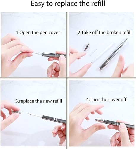 Miniatura 9 de Herramienta de deshierbe con 3 piezas de repuesto para facilitar el deshierbe de vinilo, bolígrafo de deshierbe de vinilo de liberación rápida de