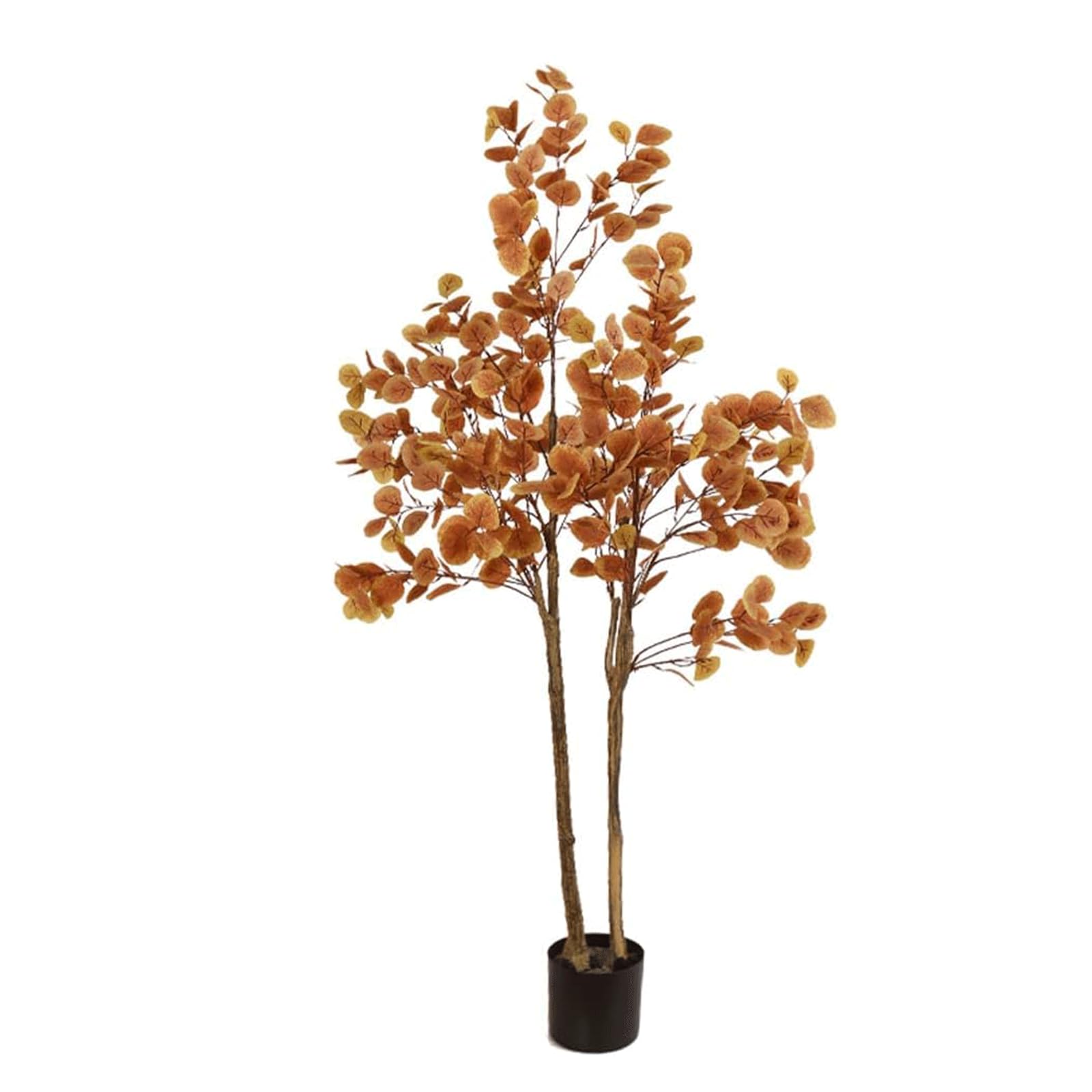 GLJTUO fake tree Artificial Eucalyptus Tree, 4.9ft Fake Plants With Plastic Pot Indoors Outdoors Home Office Potted Decoration Greenery Plant Realistic Design,B