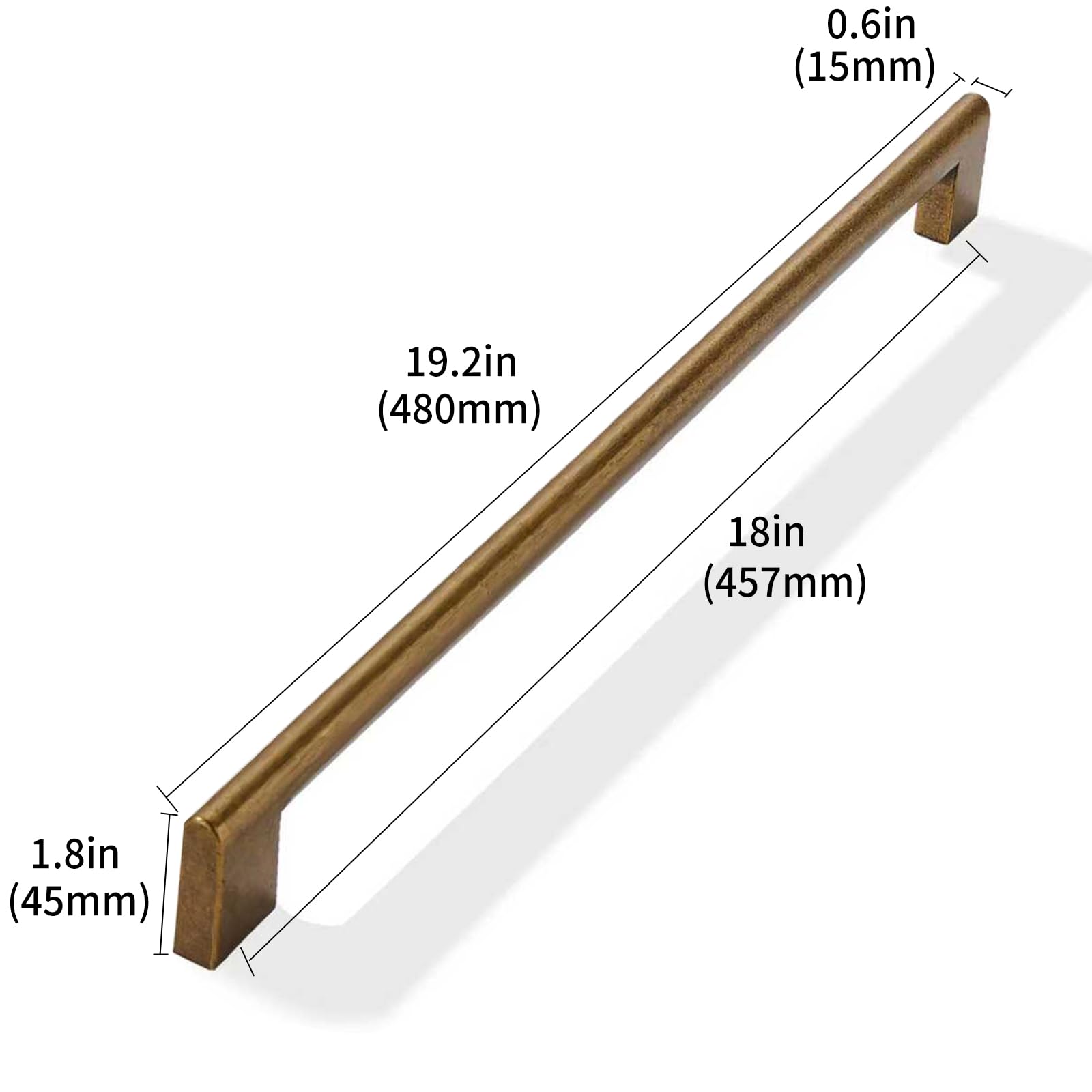 KHTUMEWARE-80296 Antique Brass Appliance Pulls CTC 18 in (457 mm) in Antique Brass — KHTUMEWARE