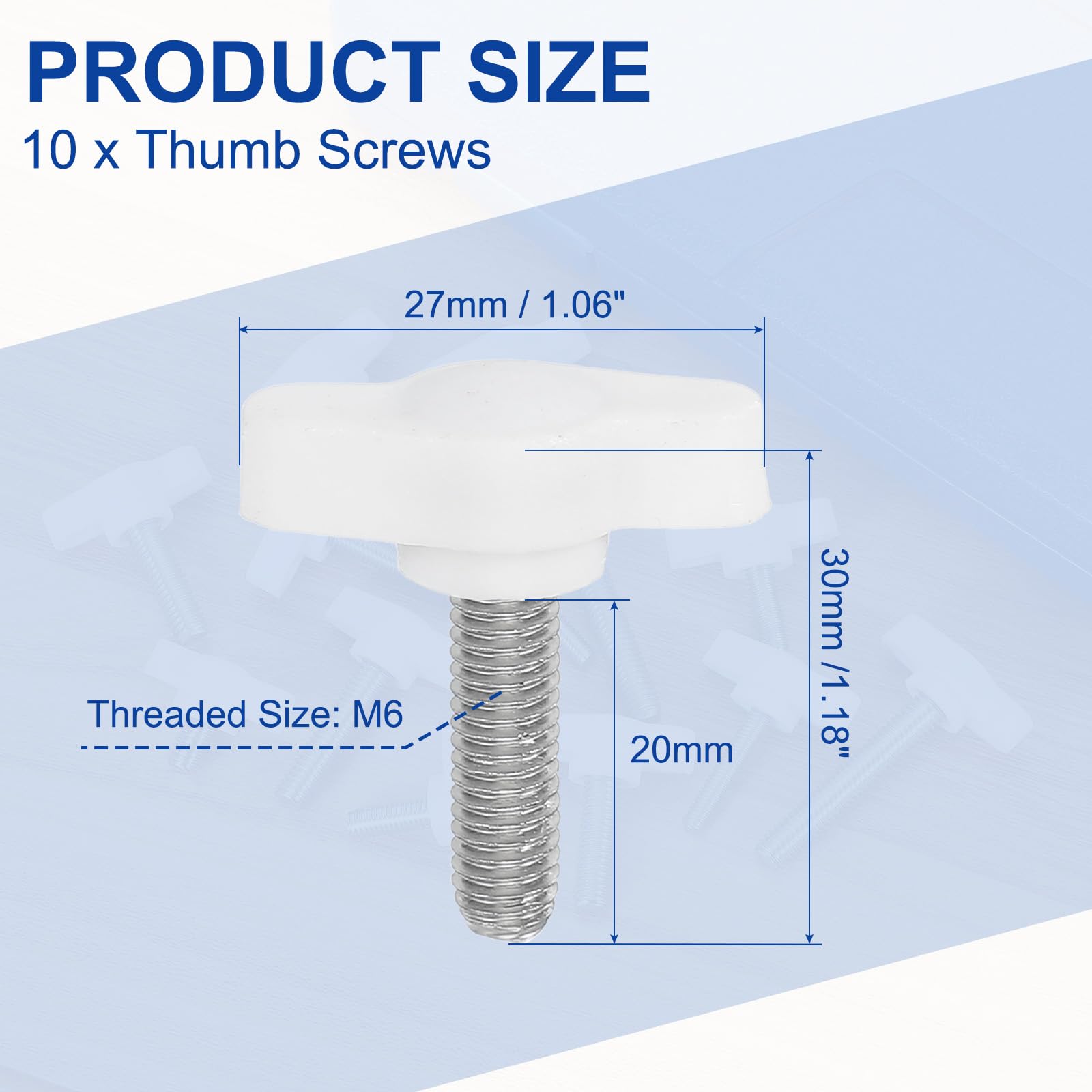 PATIKIL 10 Pcs t Wing Knobs Thumb Screws - Image 2