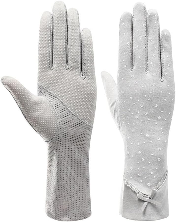 Mid Length Sun Protection Gloves for Women's Touch Screen Driving Elastic Gloves
