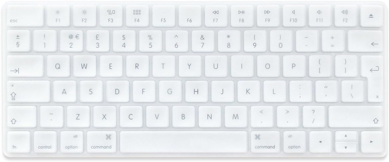 ProElife Premium EU Layout English Ultra Thin Soft-touch Silicone Keyboard Protective Cover Skin Protector for Apple Magic Wireless Bluetooth Keyboard MLA22L/A A1644 (2015 Released) (Clear)