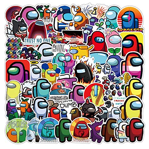 Among Us Stickers 100 Pcs Graffiti Anime Waterproof Trendy Adult Stickers, Perfect for Water Bottles Laptop Phone Car Skateboard Travel Suitcase Durable 100% Vinyl