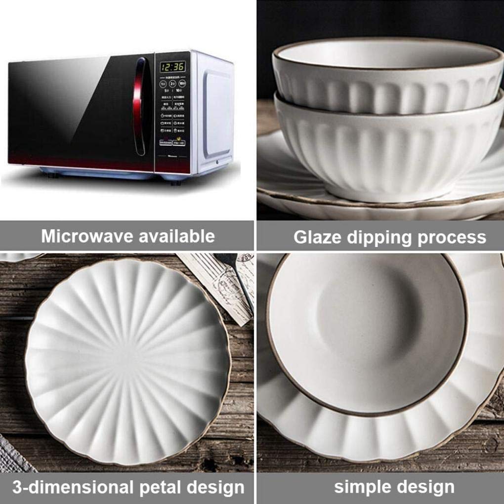 Ceramika zastawa stołowa, 25 sztuk porcelany zestaw obiadowy w kształcie płatków Vintage zestaw ceramicznych zastaw stołowych serwis dla 6 osób świetny prezent na parapetówkę