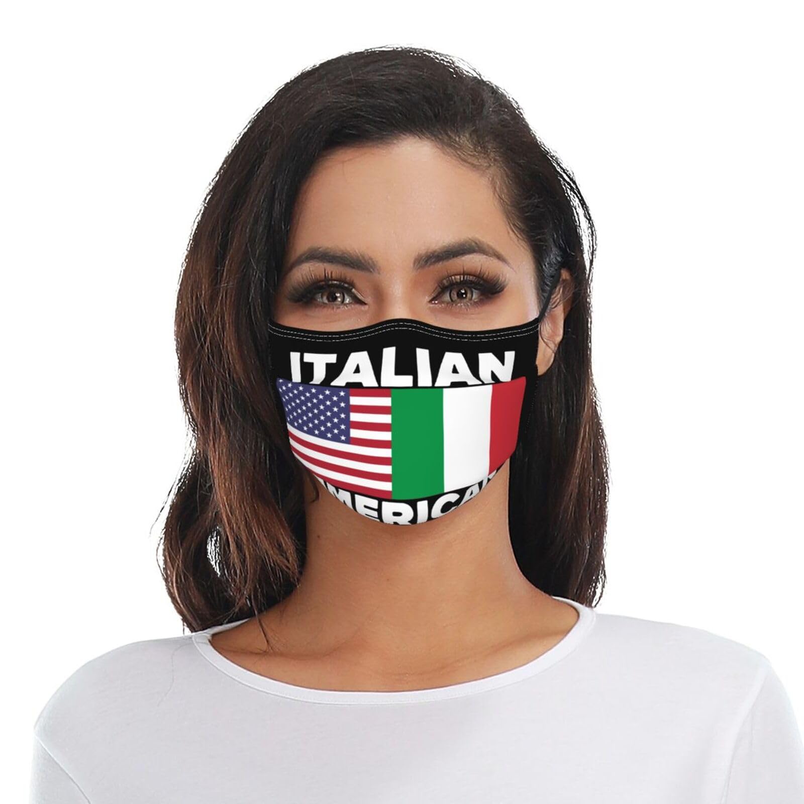Italian American Flag Adult Dust Mask Adjustable Dust Face with 2 Filter12