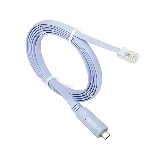 QIANRENON Cable de consola USB-C Cisco, cable de depuración de consola USB C a RJ45 con chip FTDI, cable adaptador USB tipo C a serie RJ45