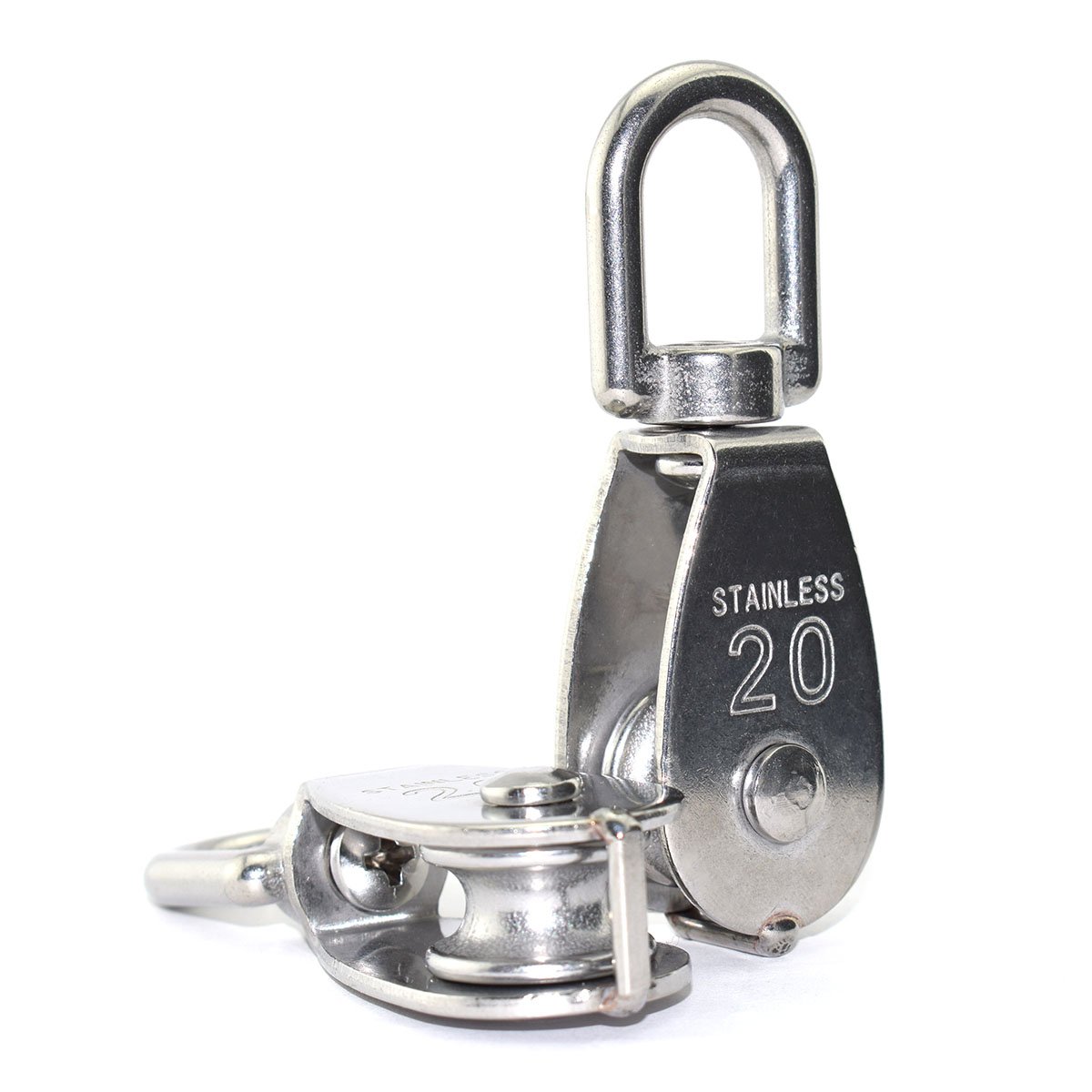 Polea de acero inoxidable para levantamiento de cocina, resistente, con rueda giratoria, cuerda de elevación