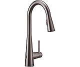 Moen Sleek Spot Resist Black Stainelss Motionsense Wave Sensor Touchless One-Handle High Arc Pulldown Modern Kitchen Faucet Featuring Power Clean, 7864EWBLS