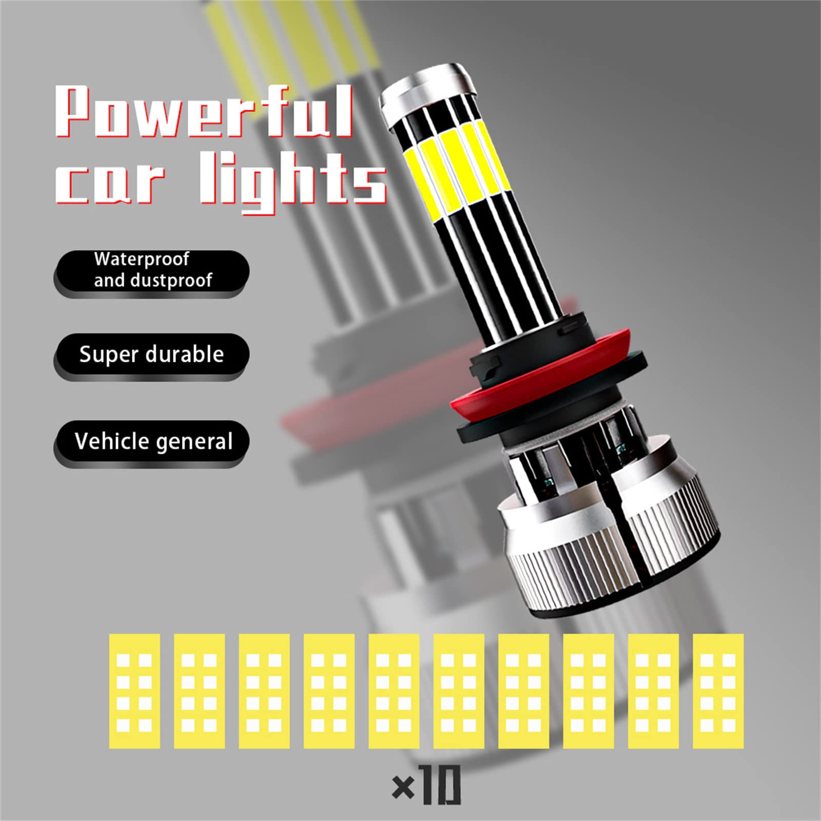 Bombillas LED Para Faros Delanteros, 10 Lados, 360 Grados, 50 W Por Juego, 12000 Lúmenes, Kit De Conversión De Faros LED Superbrillantes, 6000 K, Blanco Frío, Paquete De 2,9006