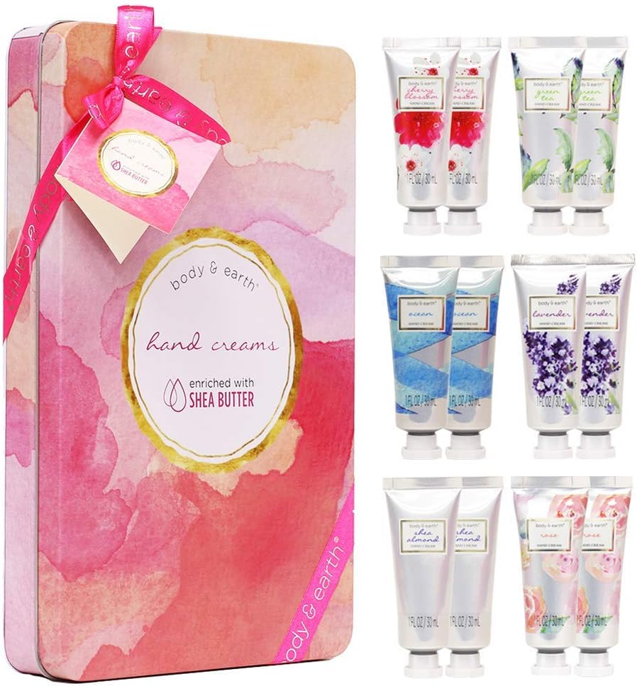 Hand Cream Gift Set, BODY & EARTH Hand Lotion Set for Dry Hands with