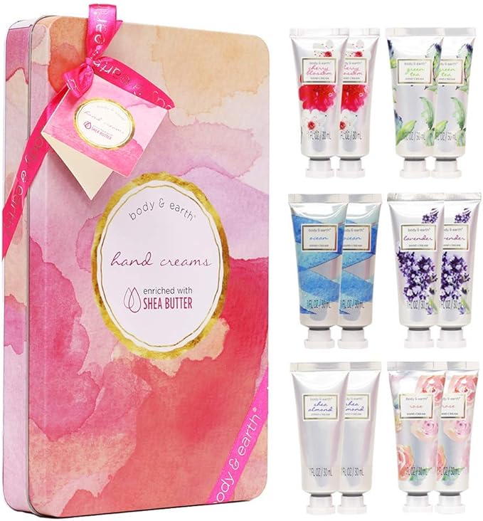 Hand Cream Gift Set, BODY & EARTH Hand Lotion Set for Dry Hands with