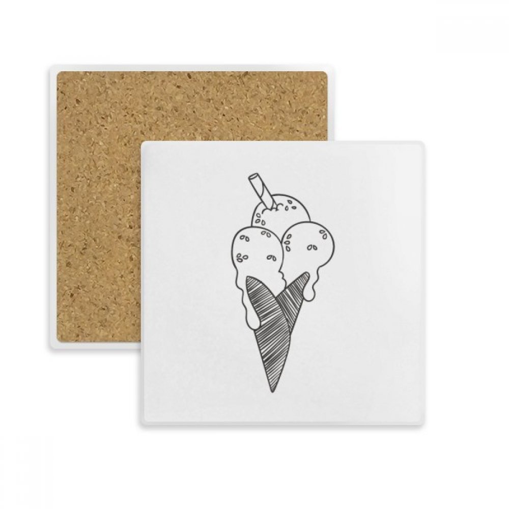 Porte-gobelet absorbant en pierre motif biscuits sésame crème glacée