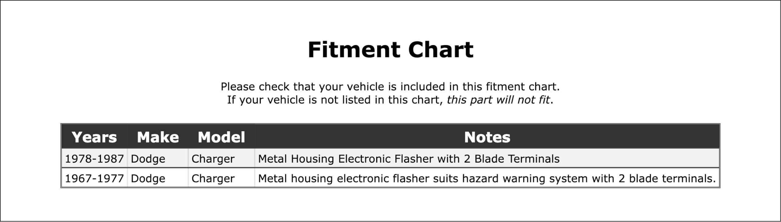 PartCatalog Turn Signal Flasher Compatible With Dodge Charger 1987 1986 1985 1984 1983 1982 1981 1980 1979 1978 1977 1976 1975 1974 1973 1972 1971 1970 1969 1968 1967 P-2135950