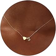 Turandoss Valentines Day Gifts for Kids Teen Girls - Dainty 18K Gold Plated Heart Initial A-Z Pendant Necklace Trendy Jewelry Heart Necklaces Birthday Valentines Day Gifts for Girlfriend Wife Women