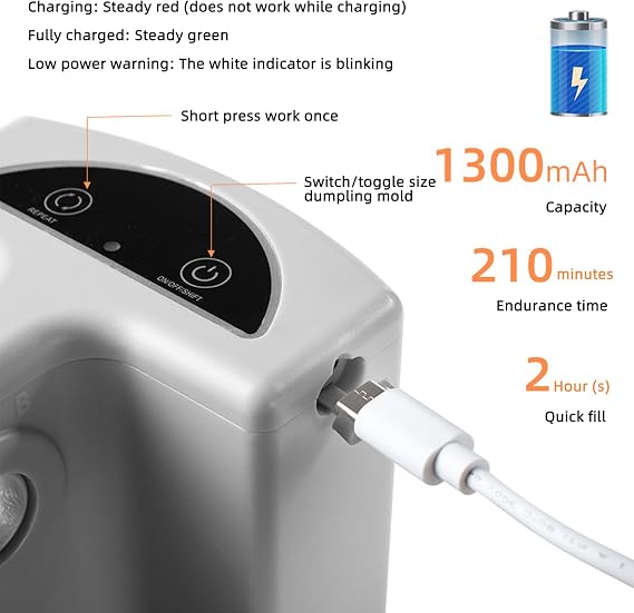 MENAYODA Automatic Dumpling Machine Electric Dumpling Machine Shaper Dumpling Maker Ravioli Maker Dumpling Mould Kitchen Accessories Quick Dumpling Artifact (Double Head with Brush)