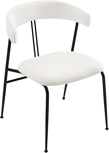 Miniatura 5 de CHITA Juego de 2 sillas de comedor modernas tapizadas, sillas de comedor con certificación FSC con patas de metal, silla de comedor de mediados de