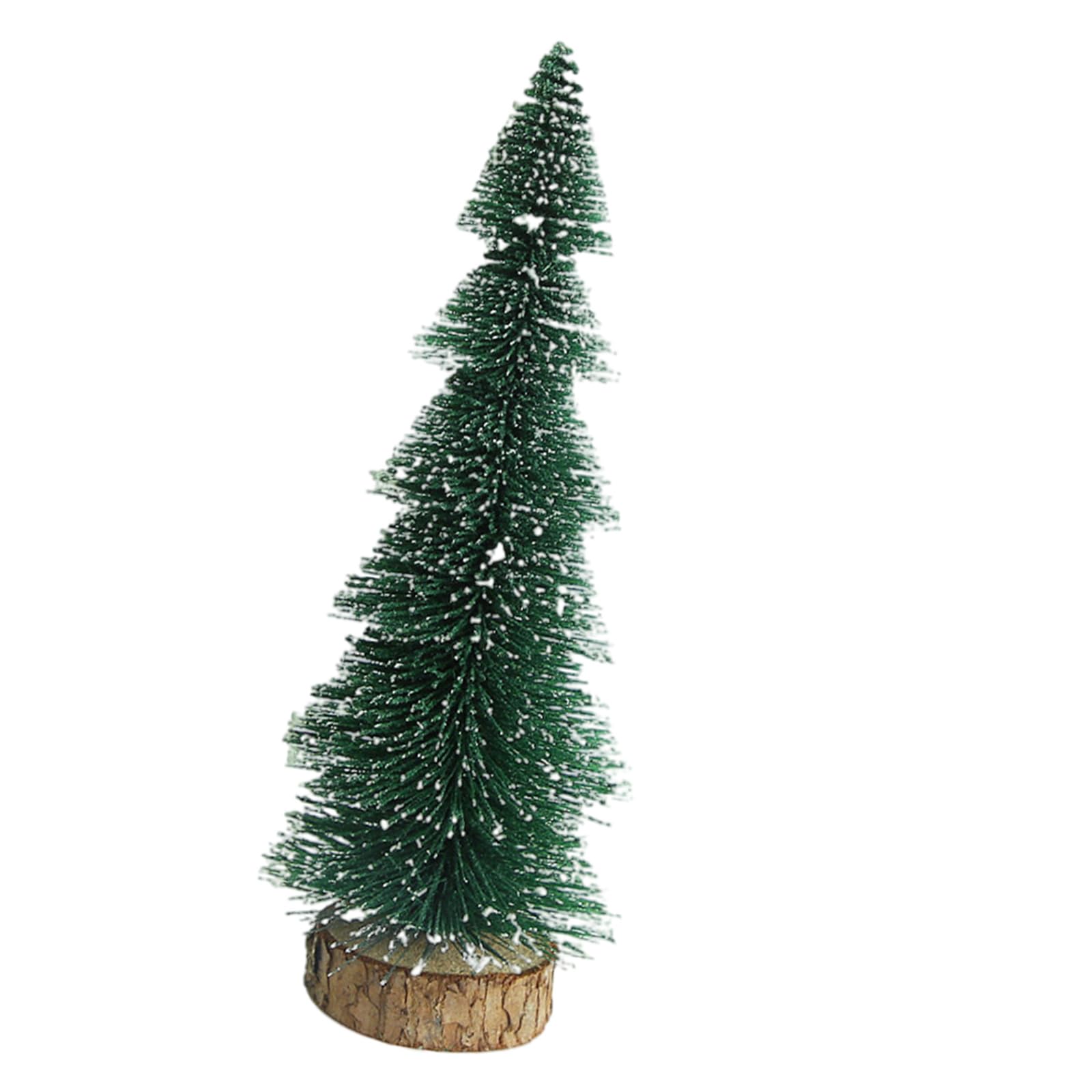 TFAOYS Christmas Tree Ornament Artificial Christmas Tree with Snow Effect and Wood Base for Tabletop Festival Decoration Decors