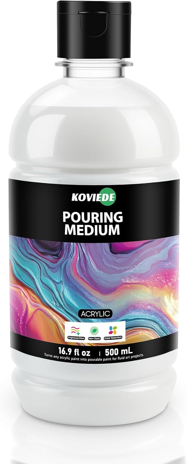 16.9 fl oz (500 mL) Acrylic Pouring Medium, Improves Flow and Consistency for Fluid Art