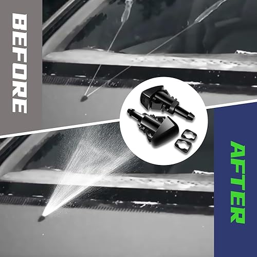 Miniatura 6 de Juego de 2 boquillas para limpiaparabrisas delantero, kit de chorro de pulverización para Chrysler, Dodge, reemplaza al OEM # 4805742AB  5113049AA