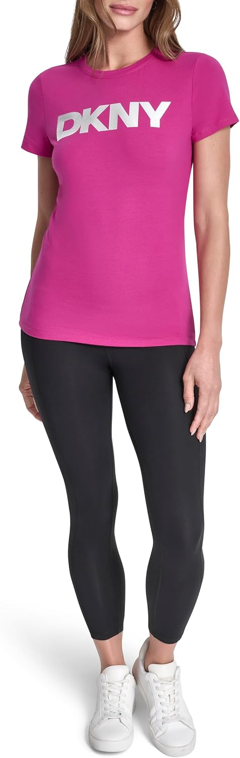DKNY Womens Foil Logo Short Sleeve T-Shirt - Image 4
