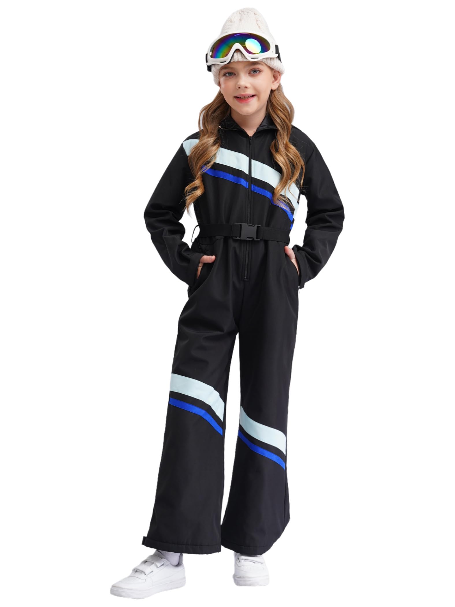 Trajes De Esquí Para Niñas Calientes Para El Invierno Al Aire Libre Trajes De Nieve Con Capucha Impermeables De Esquí Completos Para Snowboard Verde claro y negro 9-10 años