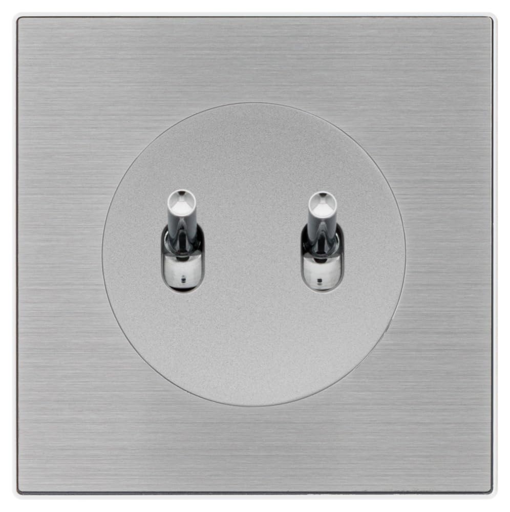 FONTINI Double va-et-vient ALU manette chrome DOM plaque simple métallisée gris
