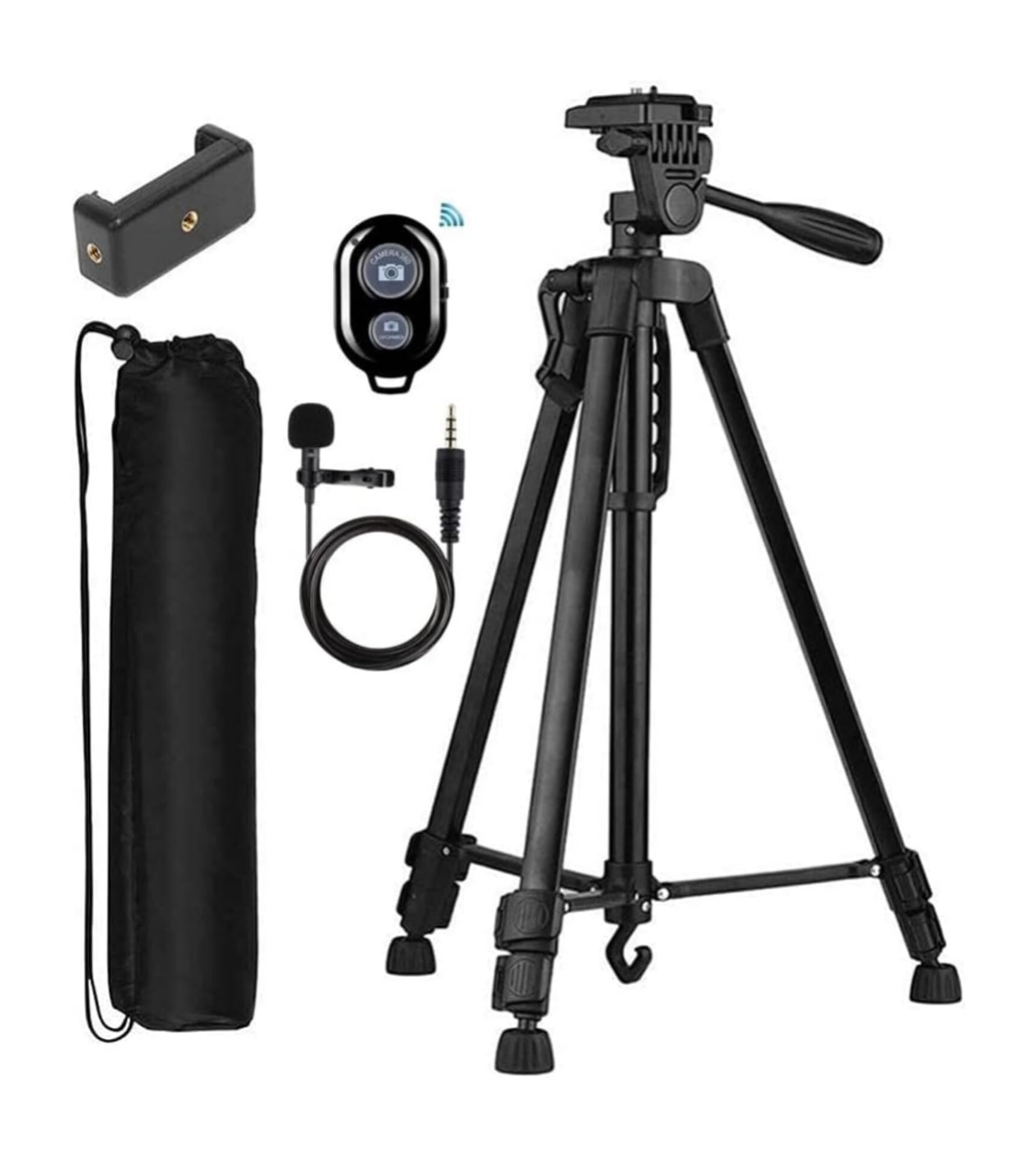 3366 Adjustable Aluminum Alloy Tripod Compatible with All Smart Phones, Camera, Go Pro Maximum Operating Height 4.5 ft Maximum Load Capacity up to 5kg (with collar mic and shutter button) (Multicolor) (B0CJCP9FYS) Amazon Price History, Amazon Price Tracker