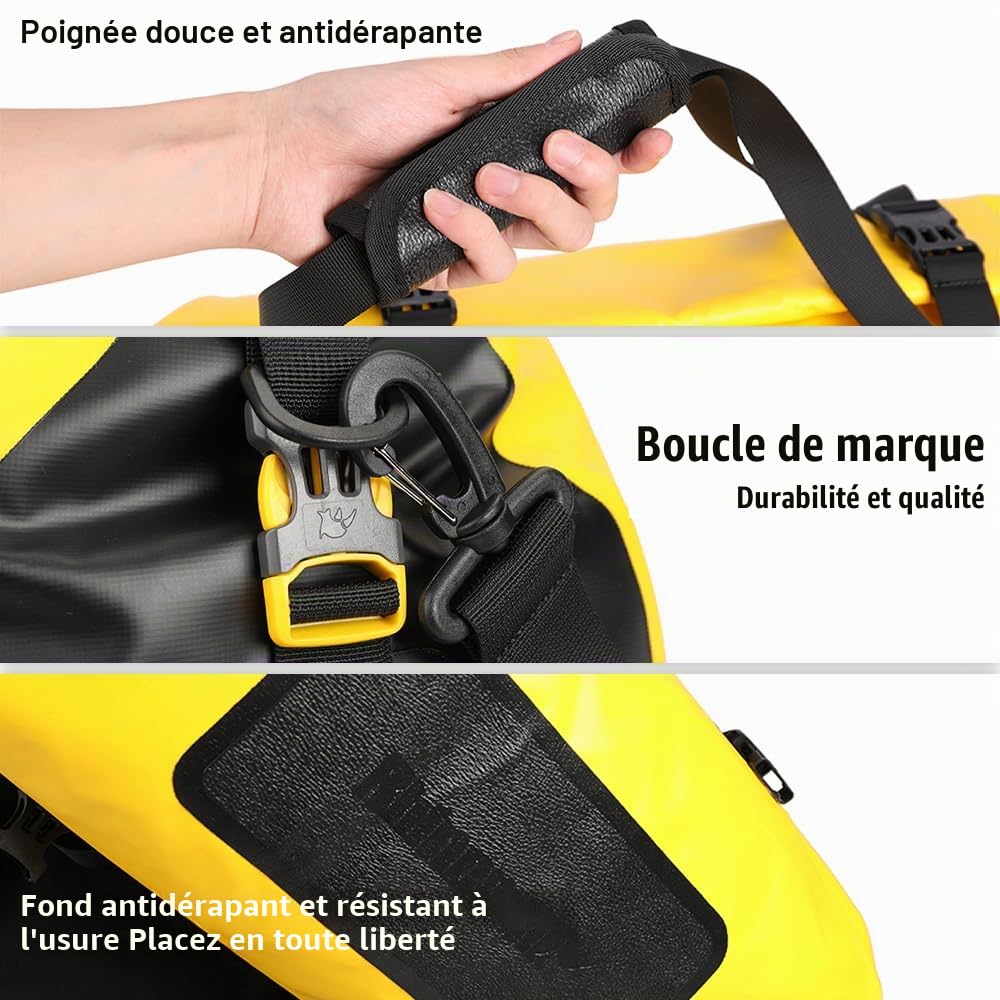 Rhinowalk Sacoche arrière étanche 20 l pour moto et vélo - Sac à bandoulière - Bagage de voyage pour les randonnées en plein air