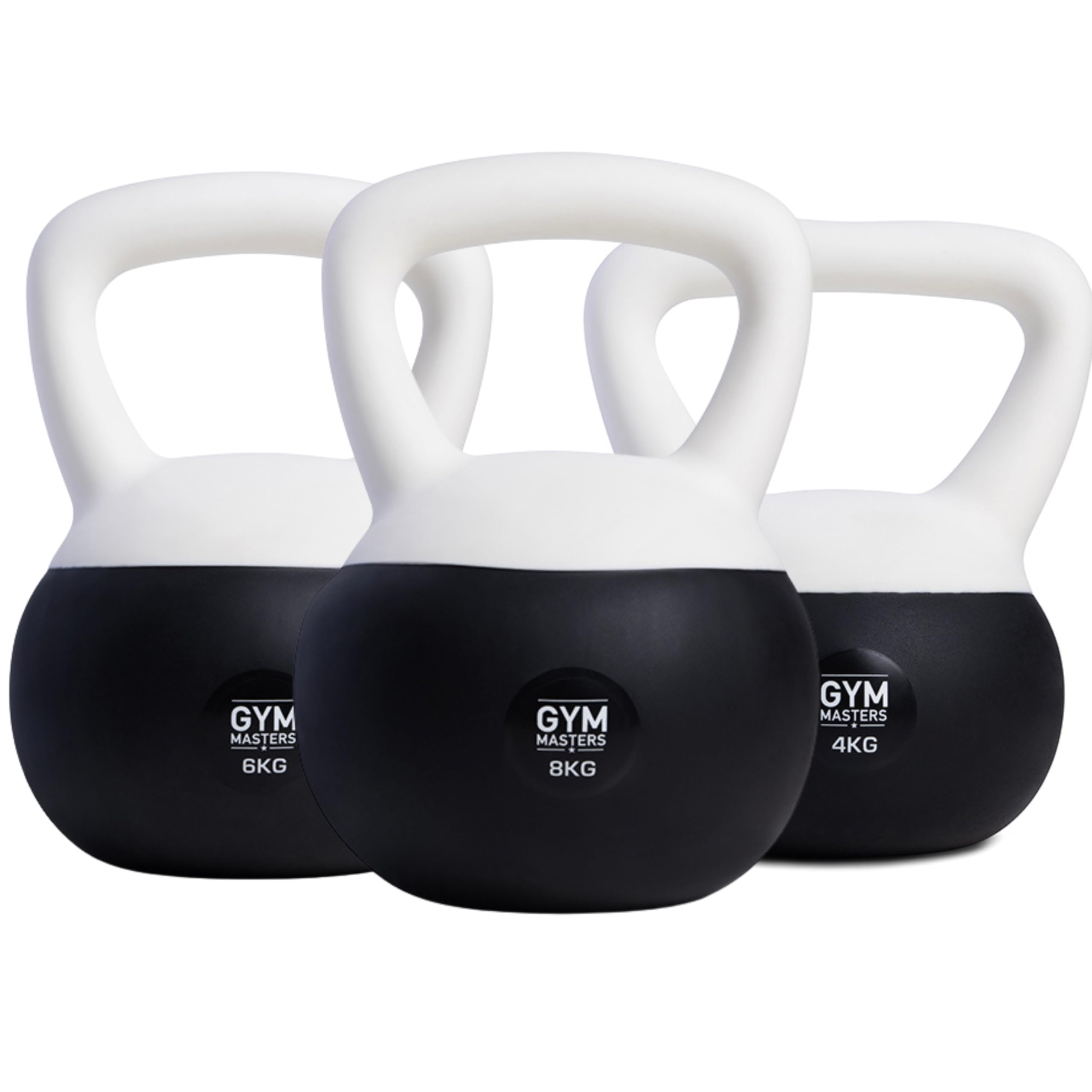 Kettlebell Set 4 kg, 6 kg & 8 kg– Soft Neopren Hanteln für Krafttraining, Functional Fitness & Home Gym – Stoßfest, Bodenschonend – Gym Masters