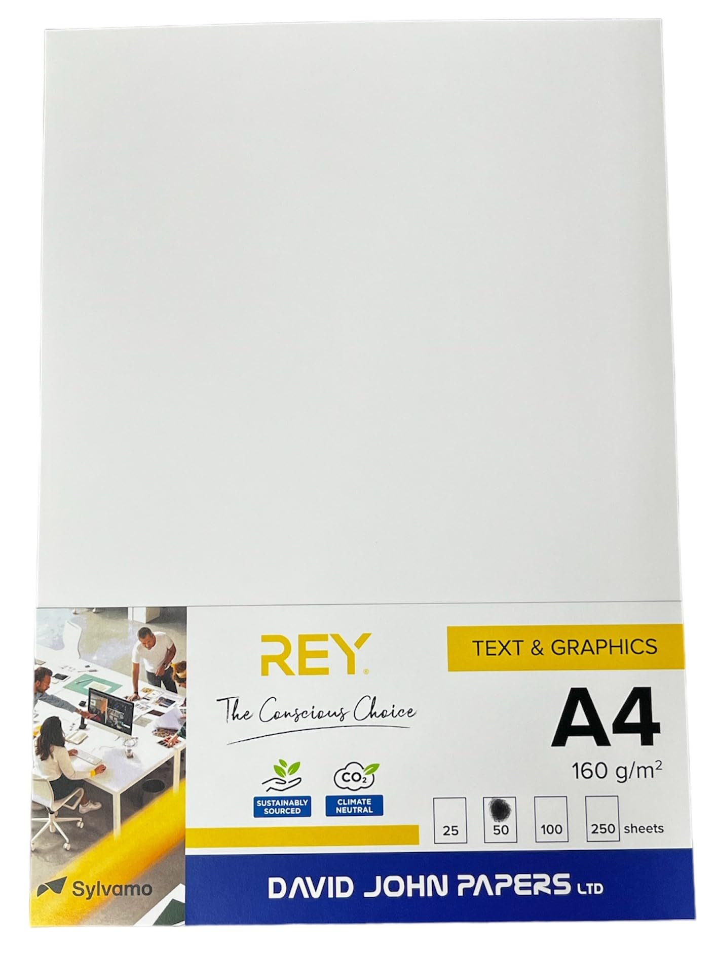 Rey White A4 160g Multipurpose Copier Printing Card - Pack of 50 Sheets
