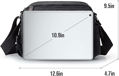Miniatura 9 de Bolso de Mensajero para Hombre, Bolsa Bandolera Estética, Bolso de Hombro de Lona Clásico y Resistente al Agua Unisex