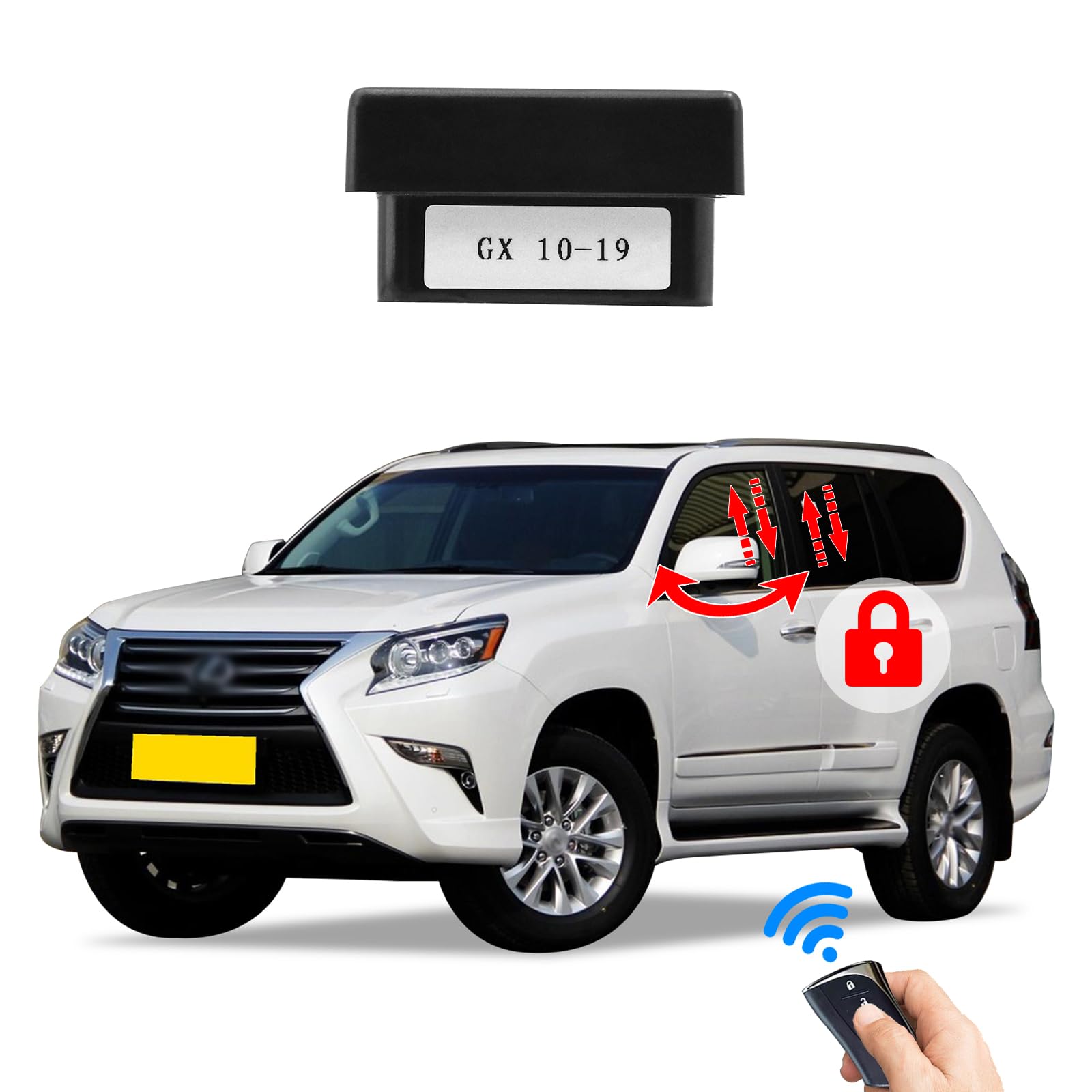 Forten Kingdom GX460 OBD Car Auto Window Close Open Rear View Mirror Folding Spread and Door Speed Lock Unlock Module For Lexus GX460 GX 460 10-19 Accessories