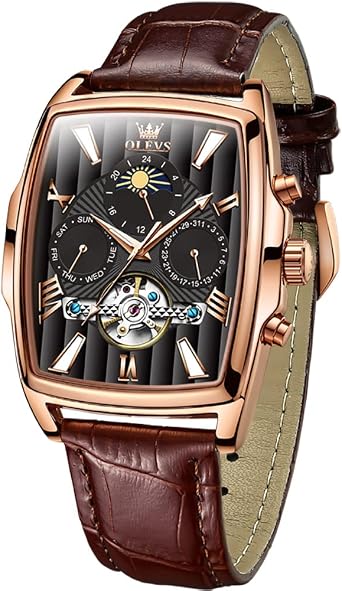 OLEVS Men's Watch Luxury Business Dress Dazzling Diamond Two Tone Gold Silver Stainless Steel Analogue Quartz Watch Roman Numeral Day Date Display 30M Waterproof Luminous Gift Watches for Men