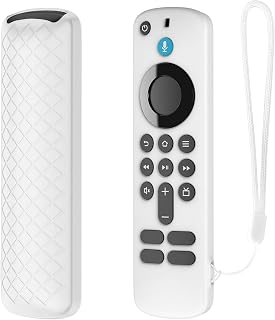 Silicone Remote Case for Fire TV Stick HD/4K (Newest Model) Remote Controls, Shockproof Protective Case with Wrist Strap (White)