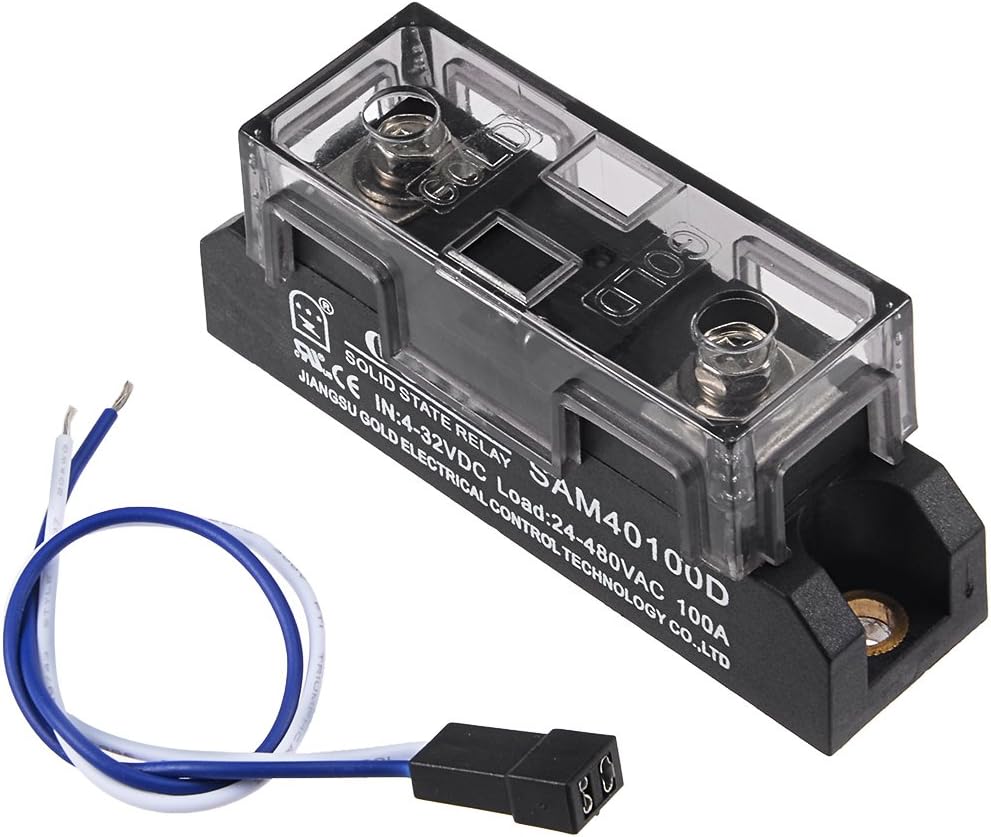 uxcell SAM40100D 4-32VDC to 24-480VAC 100A Three Phase Solid State Relay Module DC to AC