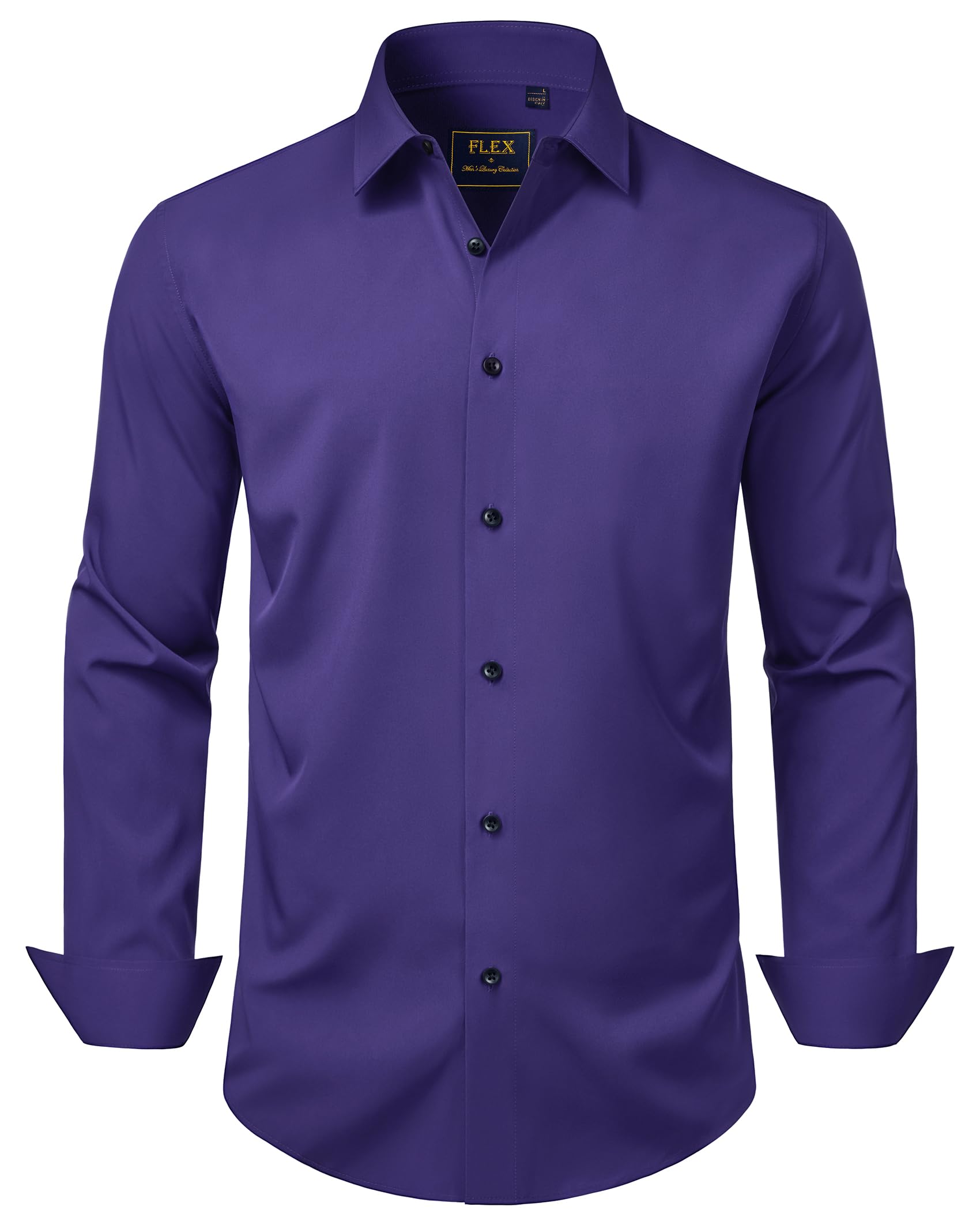 J.VER Bussiness Herren Langarmhemd Lässige Elastisch Alltagshemd Bügelfrei Pflegeleicht Anzugshemd Party Hiking Herbst Hemd,Violett,3XL