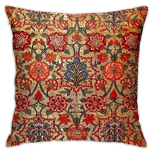 Nebra Ancient Turkish Tapestry Throw Pillow Covers Cozy Square Throw Pillow Case Home Decor For Bed Couch Sofa Living Room Cushion Case 18"X18" #TOP2