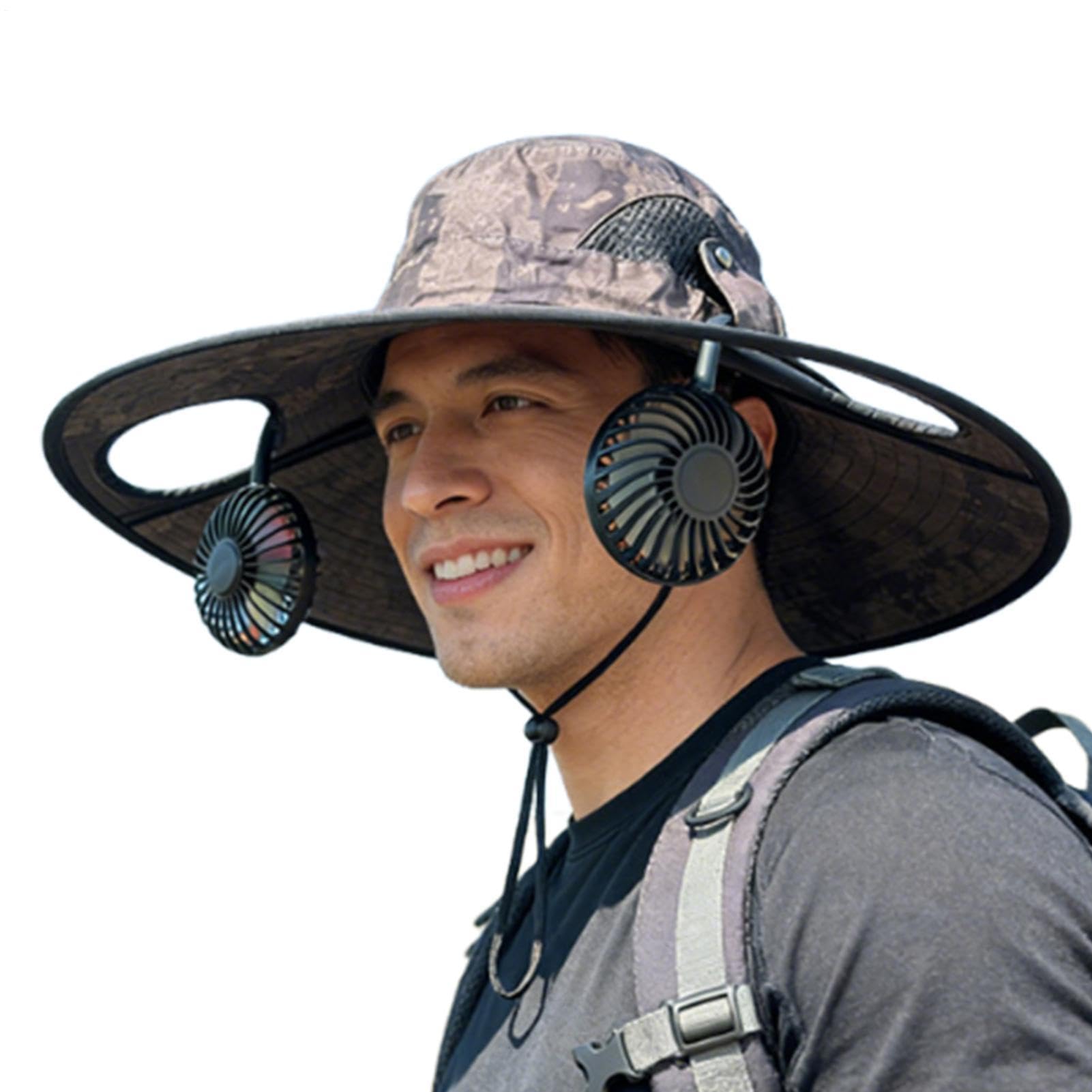 Cappello con Ventola Cappello Ricaricabile e Portatile con Raffreddamento | Cappello Raffreddante da Esterno con Ventilatore per Spiaggia, , Campeggio, Ciclismo, Pesca, Giardinaggio,