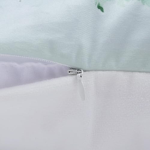 Miniatura 5 de Bonhause Juego de 4 fundas de almohada de pino con árbol de Navidad de 18 x 18 pulgadas, diseño de copos de nieve de pino verde, para sofá, cama,