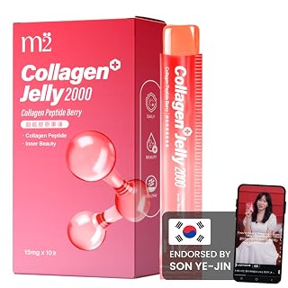 m2 Collagen Jelly sticks for firmer skin – Yummy 2000mg Dual Peptide Collagen Peptides with Biotin, Pomegranate & Mangosteen – Korean Beauty Supplement for Skin Glow & Elasticity – Berry Flavor (10pk) - Amazon product rated Grade B
