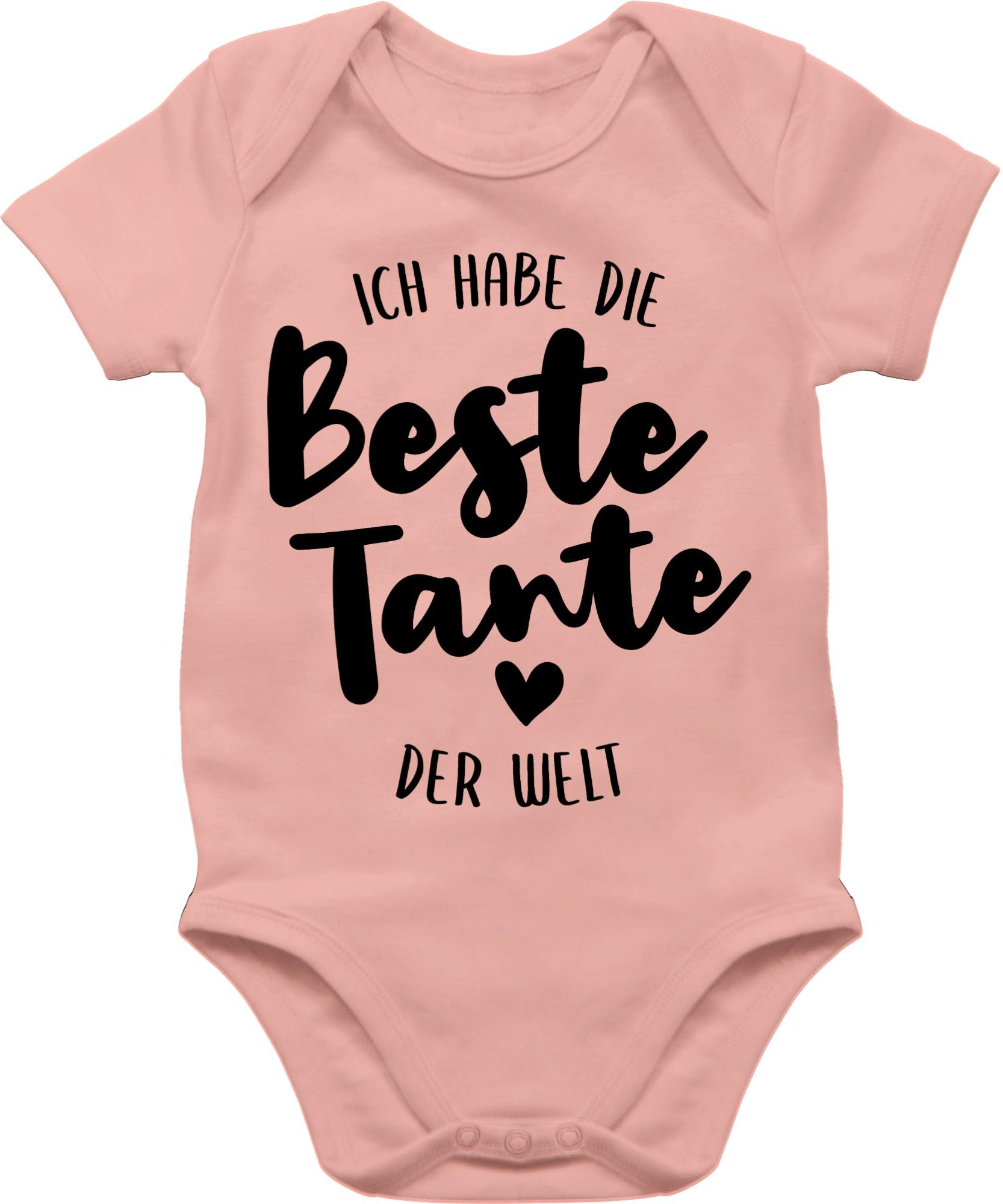 Baby T-Shirt „Ich Habe Die Beste Tante Der Welt“ – Schwarz, Kurzärmlig | Aus Baumwolle, Mit Druckknöpfen