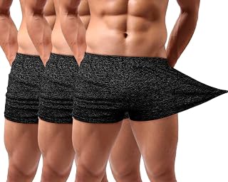 Lehmanlin Men's Bodybuilding Shorts 3/5 Inch Inseam Workout Training Muscle Short Shorts Stretch Quick Dry